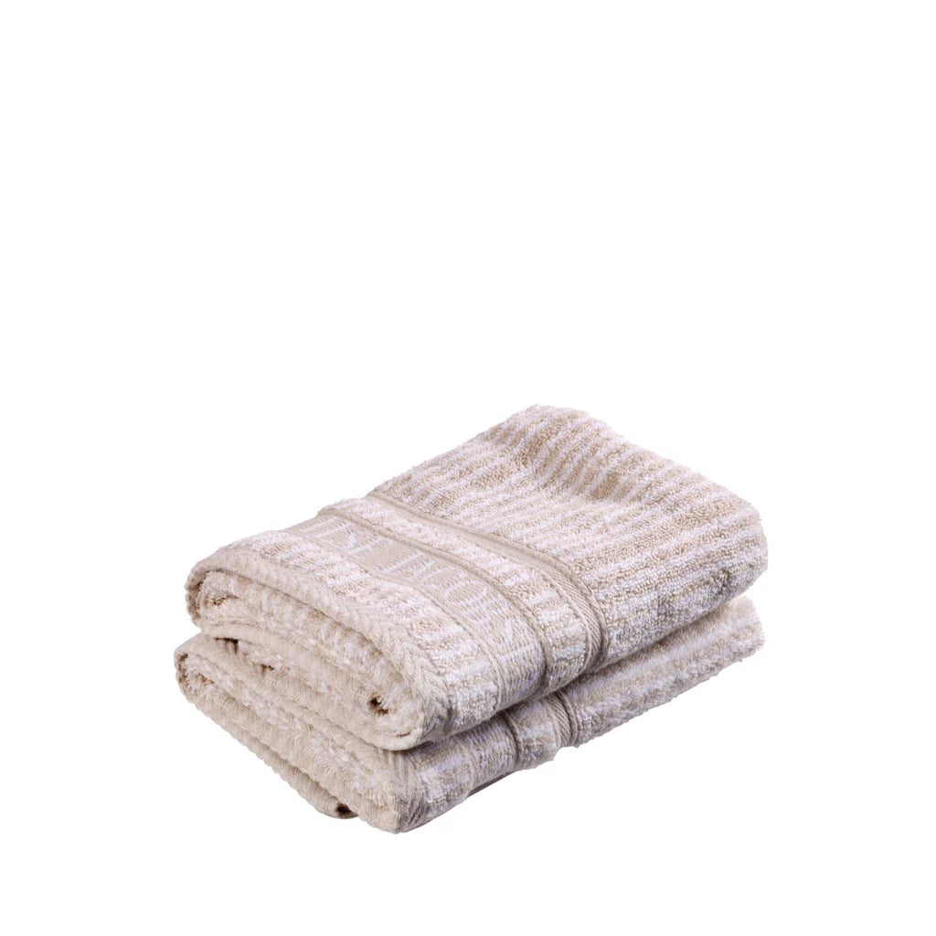 Handtücher 2 Stück 40×60 cm – Sand/Beige gestreift